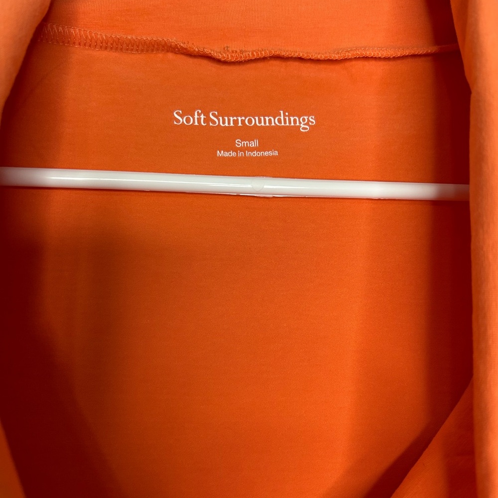 Soft Surroundings 
Comfortable and Vibrant Orange Cowl Neck Blouse - Picture 6 of 7